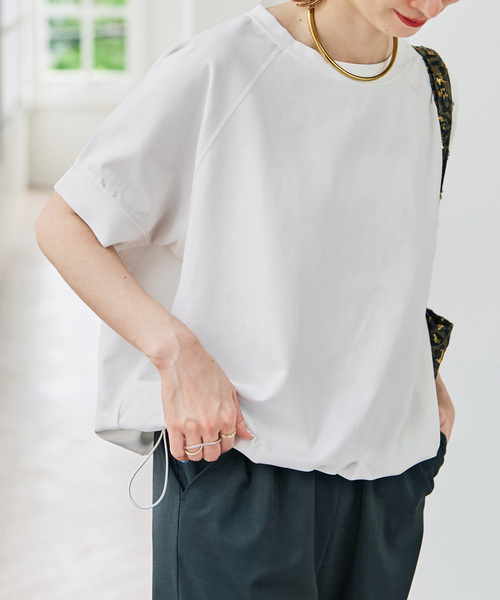 Spick & Span(スピックアンドスパン)の「《WEB限定 / 追加》ニュアンスドロストプルオーバー(Tシャツ/カットソー・レディース・モカ/ホワイト/ブラック・FREE)」の2枚目の写真