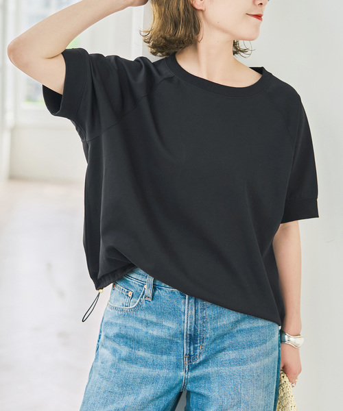 Spick & Span(スピックアンドスパン)の「《WEB限定 / 追加》ニュアンスドロストプルオーバー(Tシャツ/カットソー・レディース・モカ/ホワイト/ブラック・FREE)」の1枚目の写真