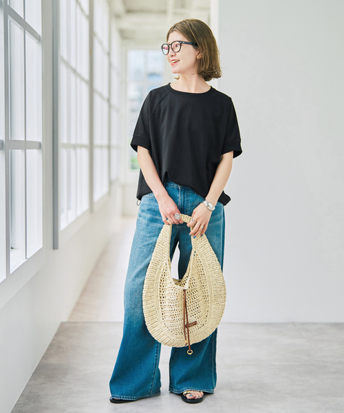Spick & Span(スピックアンドスパン)の「《WEB限定 / 追加》ニュアンスドロストプルオーバー(Tシャツ/カットソー・レディース・モカ/ホワイト/ブラック・FREE)」の4枚目の写真