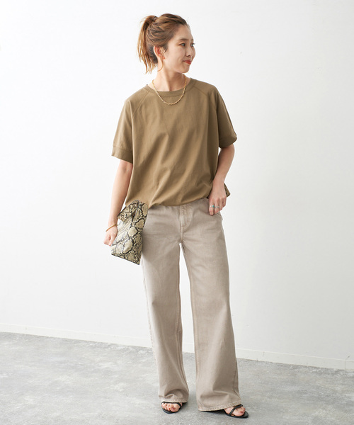 Spick & Span(スピックアンドスパン)の「《WEB限定 / 追加》ニュアンスドロストプルオーバー(Tシャツ/カットソー・レディース・モカ/ホワイト/ブラック・FREE)」の6枚目の写真