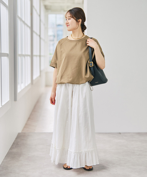 Spick & Span(スピックアンドスパン)の「《WEB限定 / 追加》ニュアンスドロストプルオーバー(Tシャツ/カットソー・レディース・モカ/ホワイト/ブラック・FREE)」の7枚目の写真