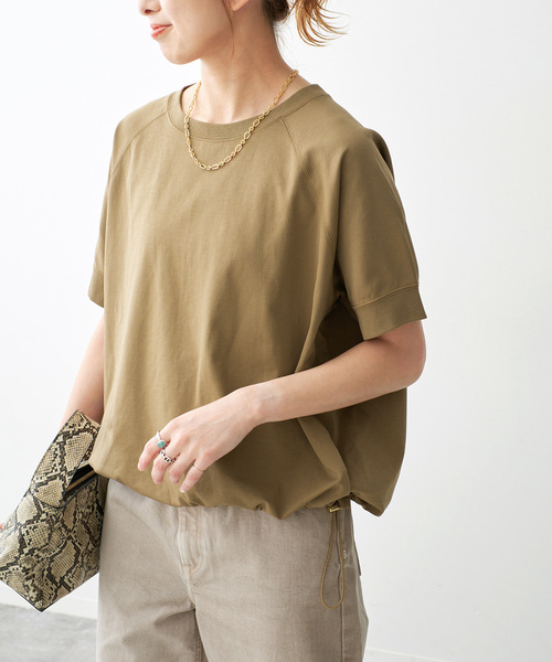 Spick & Span(スピックアンドスパン)の「《WEB限定 / 追加》ニュアンスドロストプルオーバー(Tシャツ/カットソー・レディース・モカ/ホワイト/ブラック・FREE)」の19枚目の写真