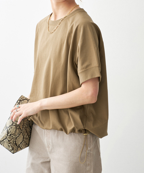 Spick & Span(スピックアンドスパン)の「《WEB限定 / 追加》ニュアンスドロストプルオーバー(Tシャツ/カットソー・レディース・モカ/ホワイト/ブラック・FREE)」の20枚目の写真