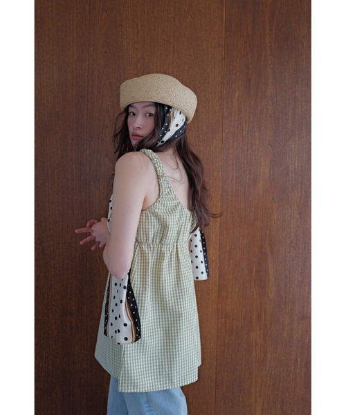 TRUNC(トランクエイティーエイト)の「Gingham Gathered Tunic / ギンガムチェックギャザードチュニック(その他トップス・レディース・グリーン/ブラック・FREE)」の2枚目の写真