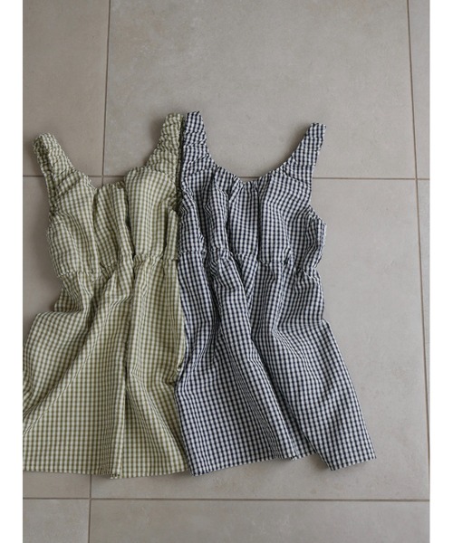 TRUNC(トランクエイティーエイト)の「Gingham Gathered Tunic / ギンガムチェックギャザードチュニック(その他トップス・レディース・グリーン/ブラック・FREE)」の21枚目の写真