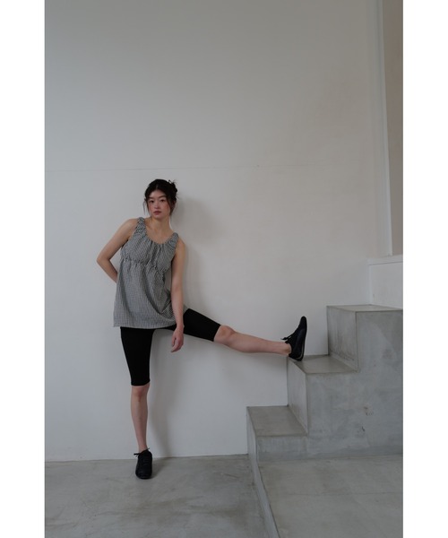 TRUNC(トランクエイティーエイト)の「Gingham Gathered Tunic / ギンガムチェックギャザードチュニック(その他トップス・レディース・グリーン/ブラック・FREE)」の5枚目の写真