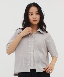 スタイルアップが叶う】シェイプタックウエストシャツ｜夏服/オフィス