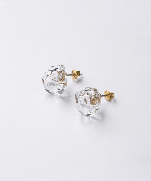 HARIO Lampwork Factory(ハリオランプワークファクトリー)の「ピアス モアレ(ピアス(両耳用)・レディース・クリア・FREE)」の2枚目の写真