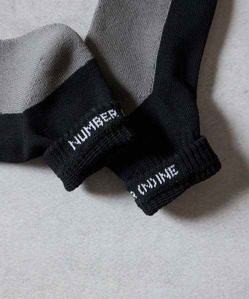 NUMBER (N)INE(ナンバーナイン)の「100% FINE COTTON 2-PACK PLAIN TWO-TONE QUARTER SOCKS / ファイン コットン100% 2パック プレーン ツートーン ショートソックス(ソックス/靴下・メンズ・ホワイト×グレー/ブラック×グレー・25~27cm)」の5枚目の写真