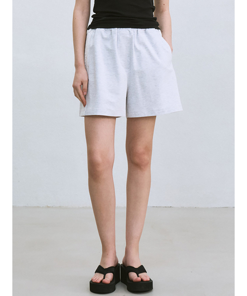 le(ル)の「embroidered waistband shorts (white melange)(その他パンツ・レディース・その他・FREE)」の1枚目の写真