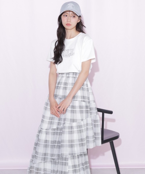 JILL by JILL STUART(ジルバイジルスチュアート)の「バリエーションティアードスカート(スカート・レディース・ブルー/ホワイト/ホワイト系その他・FREE)」の3枚目の写真