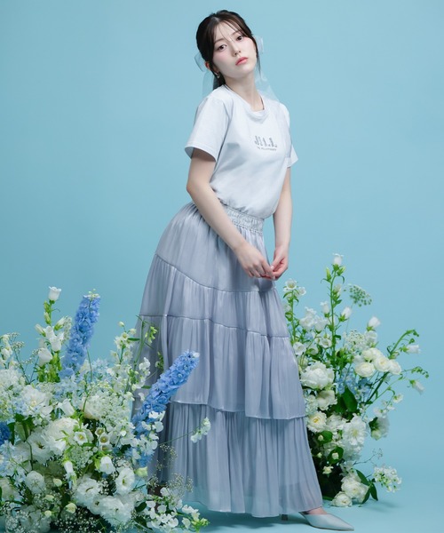 JILL by JILL STUART(ジルバイジルスチュアート)の「バリエーションティアードスカート(スカート・レディース・ブルー/ホワイト/ホワイト系その他・FREE)」の1枚目の写真