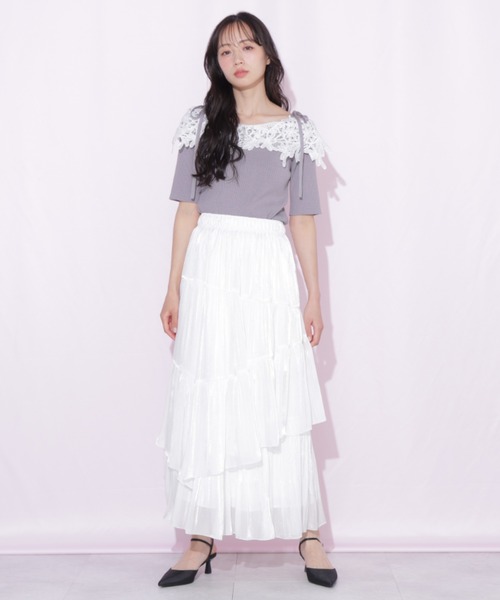 JILL by JILL STUART(ジルバイジルスチュアート)の「バリエーションティアードスカート(スカート・レディース・ブルー/ホワイト/ホワイト系その他・FREE)」の13枚目の写真