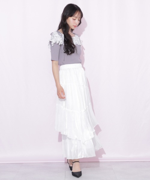 JILL by JILL STUART(ジルバイジルスチュアート)の「バリエーションティアードスカート(スカート・レディース・ブルー/ホワイト/ホワイト系その他・FREE)」の17枚目の写真