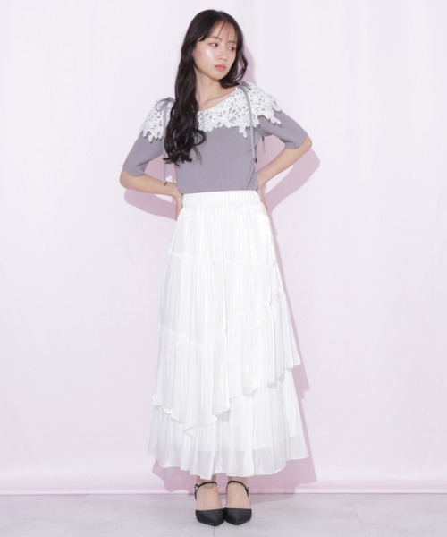 JILL by JILL STUART(ジルバイジルスチュアート)の「バリエーションティアードスカート(スカート・レディース・ブルー/ホワイト/ホワイト系その他・FREE)」の14枚目の写真