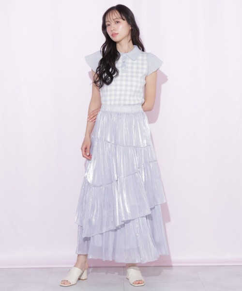 JILL by JILL STUART(ジルバイジルスチュアート)の「バリエーションティアードスカート(スカート・レディース・ブルー/ホワイト/ホワイト系その他・FREE)」の7枚目の写真