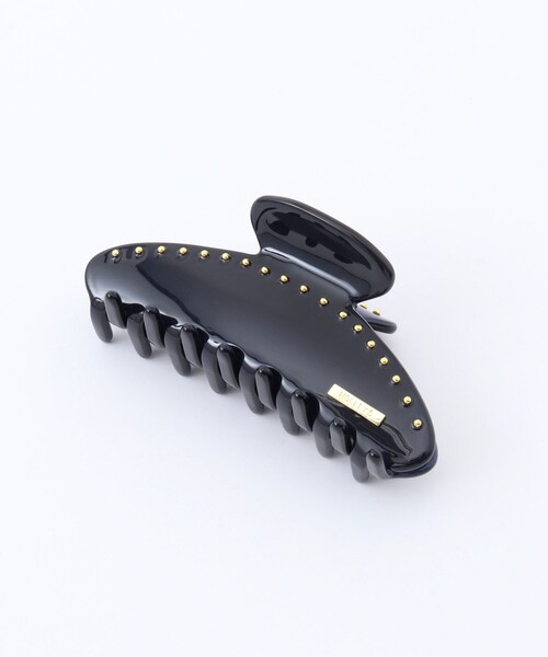 NOLLEY’S(ノーリーズ)の「NOLLEYSスタッズクリップL(バレッタ/ヘアクリップ・レディース・ベージュ系その他/チャコールグレー・FREE)」の2枚目の写真