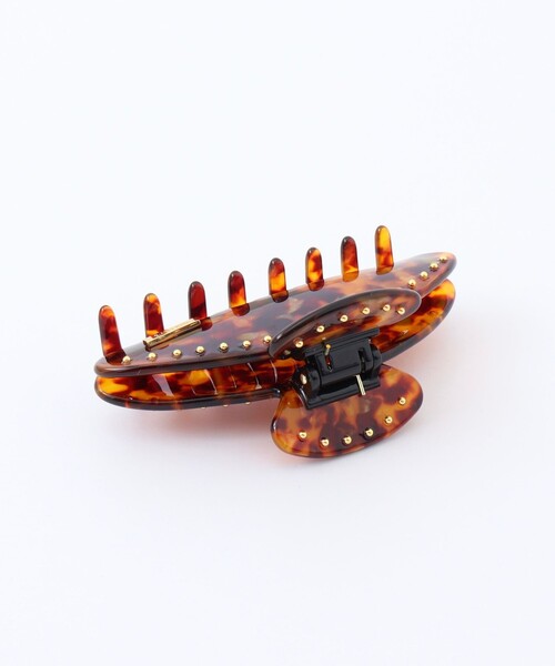 NOLLEY’S(ノーリーズ)の「NOLLEYSスタッズクリップL(バレッタ/ヘアクリップ・レディース・ベージュ系その他/チャコールグレー・FREE)」の8枚目の写真