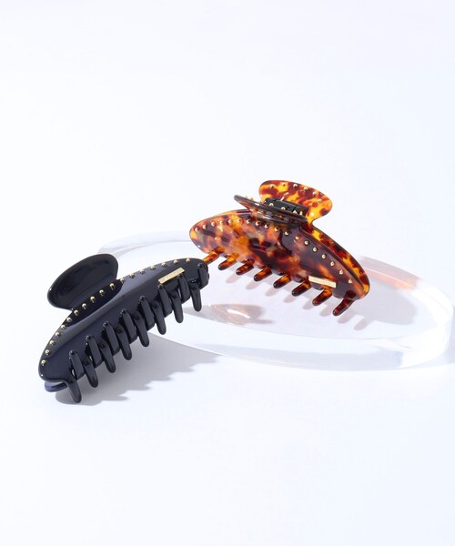 NOLLEY’S(ノーリーズ)の「NOLLEYSスタッズクリップL(バレッタ/ヘアクリップ・レディース・ベージュ系その他/チャコールグレー・FREE)」の11枚目の写真