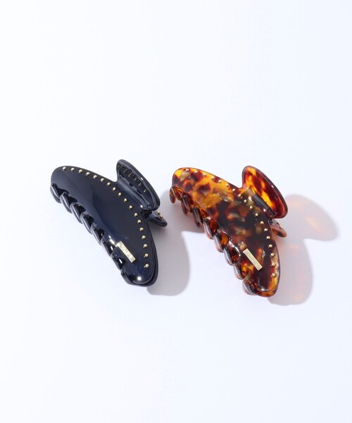 NOLLEY’S(ノーリーズ)の「NOLLEYSスタッズクリップL(バレッタ/ヘアクリップ・レディース・ベージュ系その他/チャコールグレー・FREE)」の12枚目の写真
