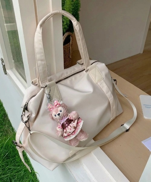yuue' ( wear )(ユーイ)の「2WAY大容量ナイロントートバッグ/ママバッグ/旅行バッグ/A4サイズ対応(ショルダーバッグ・レディース・ブラック/アイボリー・FREE)」の19枚目の写真