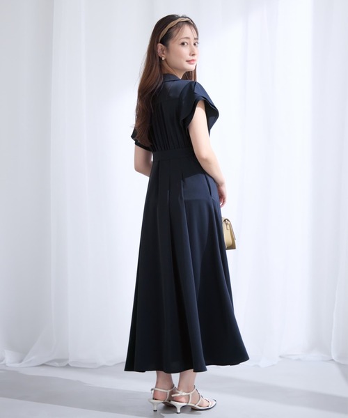 COHINA(コヒナ)の「オープンカラーとろみワンピース 【低身長・小柄女性】(シャツワンピース・レディース・ネイビー/グレイッシュベージュ・SHORT/REGULAR)」の19枚目の写真