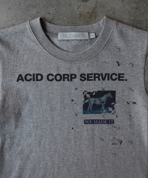 SLOWACID（スローアシッド）の「ポニ 半袖Tシャツ [メランジグレー]（Tシャツ/カットソー・レディース・その他・X-SMALL/SMALL/MEDIUM/LARGE）」の4枚目の写真