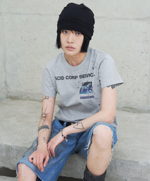 SLOWACID（スローアシッド）の「ポニ 半袖Tシャツ [メランジグレー]（Tシャツ/カットソー・レディース・その他・X-SMALL/SMALL/MEDIUM/LARGE）」の6枚目の写真