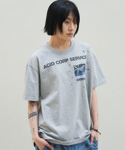SLOWACID（スローアシッド）の「ポニ 半袖Tシャツ [メランジグレー]（Tシャツ/カットソー・レディース・その他・X-SMALL/SMALL/MEDIUM/LARGE）」の8枚目の写真