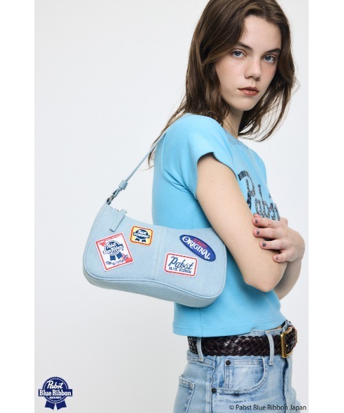 MOUSSY(マウジー)の「PABST ハンドバッグ(ハンドバッグ・レディース・ライトブルー/ブラック・FREE)」の9枚目の写真