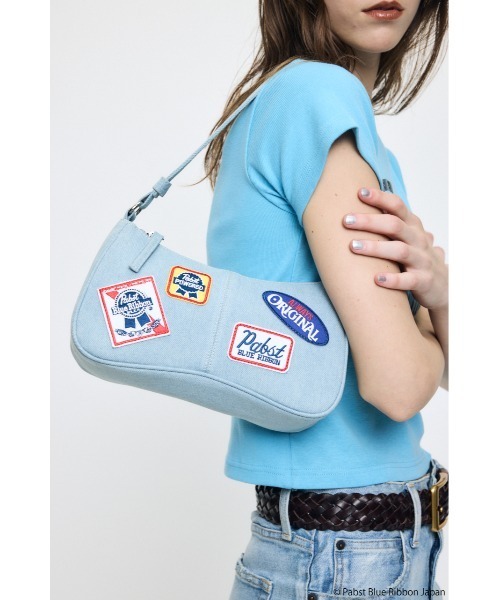 MOUSSY(マウジー)の「PABST ハンドバッグ(ハンドバッグ・レディース・ライトブルー/ブラック・FREE)」の10枚目の写真