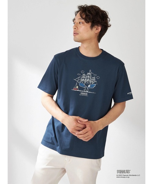 McGREGOR(マックレガー)の「【PEANUTS】プリントT(帆船)(Tシャツ/カットソー・メンズ・ネイビー/アイボリー・M/L)」の1枚目の写真