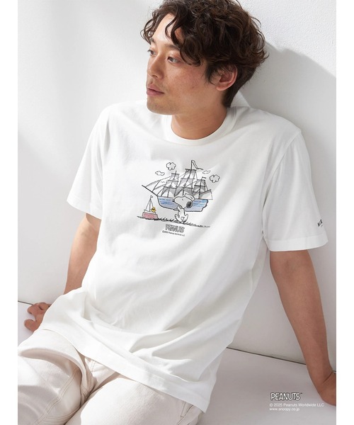 McGREGOR(マックレガー)の「【PEANUTS】プリントT(帆船)(Tシャツ/カットソー・メンズ・ネイビー/アイボリー・M/L)」の3枚目の写真