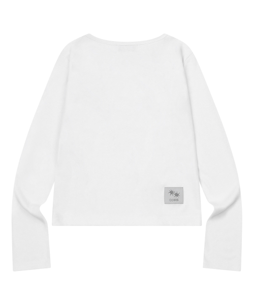 COIRIS(コイリス)の「カナ アンバランスボタン 長袖Tシャツ (3カラー)(Tシャツ/カットソー・レディース・ホワイト/ブラック/グレー系・FREE)」の4枚目の写真