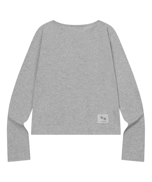 COIRIS(コイリス)の「カナ アンバランスボタン 長袖Tシャツ (3カラー)(Tシャツ/カットソー・レディース・ホワイト/ブラック/グレー系・FREE)」の14枚目の写真