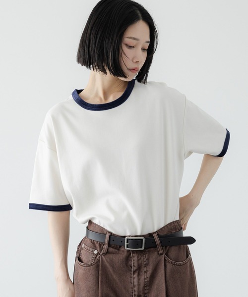 LOWRYS FARM(ローリーズファーム)の「【LFM(U)】ベロアリンガーTEE 1044085(Tシャツ/カットソー・メンズ・アイボリー/ネイビー/ブラック・MEDIUM/LARGE)」の6枚目の写真