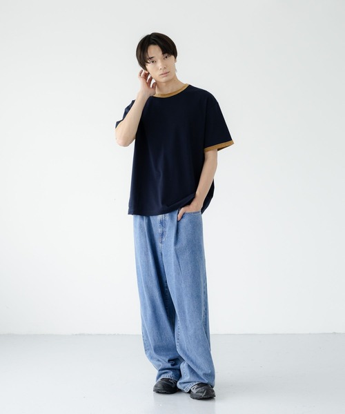 LOWRYS FARM(ローリーズファーム)の「【LFM(U)】ベロアリンガーTEE 1044085(Tシャツ/カットソー・メンズ・アイボリー/ネイビー/ブラック・MEDIUM/LARGE)」の8枚目の写真