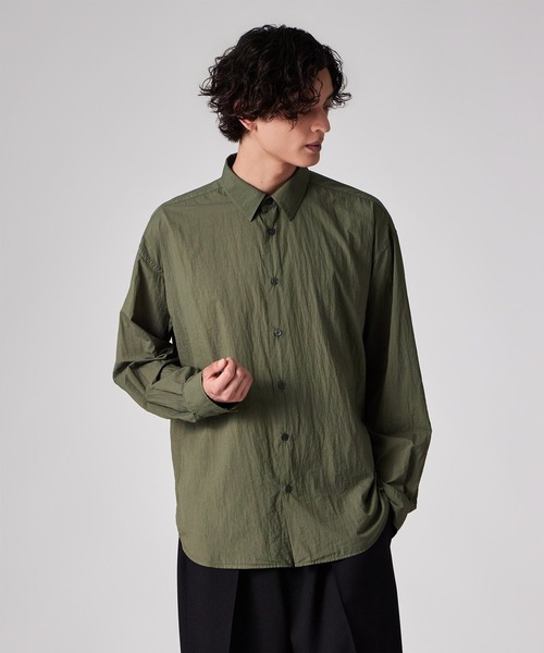 PS Paul Smith(ピーエスポールスミス)の「ガーメントダイ ナイロン カジュアルシャツ / 262714 EXSH01(シャツ/ブラウス・メンズ・ボルドー/ブルー/オリーブ・MEDIUM/LARGE/X-LARGE)」の2枚目の写真