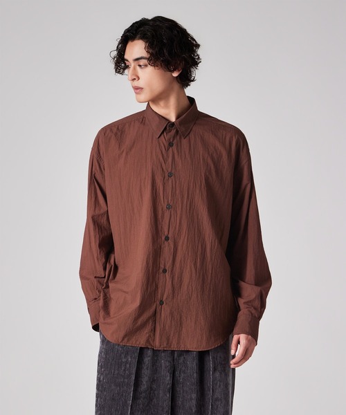PS Paul Smith(ピーエスポールスミス)の「ガーメントダイ ナイロン カジュアルシャツ / 262714 EXSH01(シャツ/ブラウス・メンズ・ボルドー/ブルー/オリーブ・MEDIUM/LARGE/X-LARGE)」の3枚目の写真