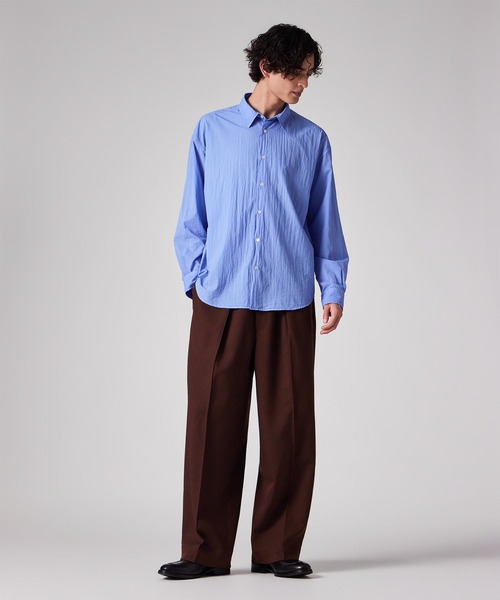 PS Paul Smith(ピーエスポールスミス)の「ガーメントダイ ナイロン カジュアルシャツ / 262714 EXSH01(シャツ/ブラウス・メンズ・ボルドー/ブルー/オリーブ・MEDIUM/LARGE/X-LARGE)」の4枚目の写真