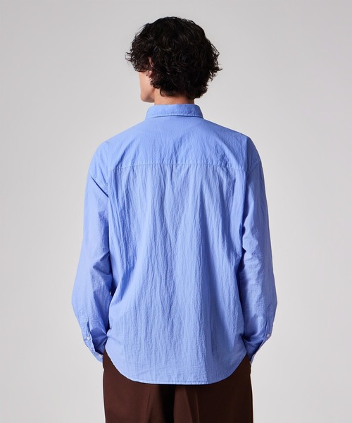 PS Paul Smith(ピーエスポールスミス)の「ガーメントダイ ナイロン カジュアルシャツ / 262714 EXSH01(シャツ/ブラウス・メンズ・ボルドー/ブルー/オリーブ・MEDIUM/LARGE/X-LARGE)」の5枚目の写真