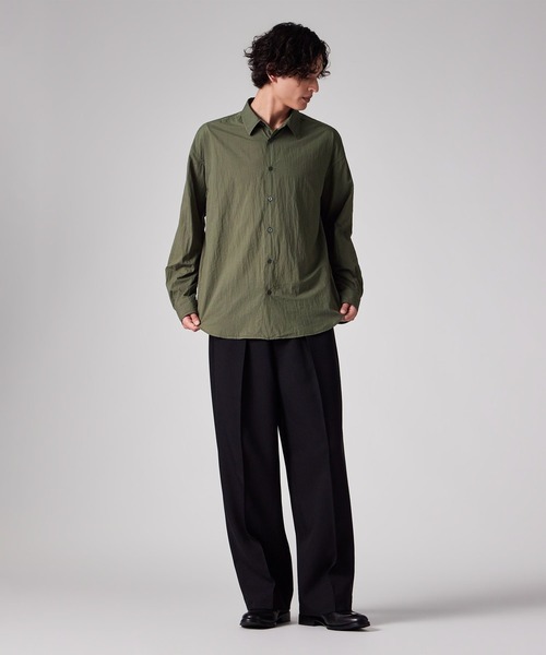 PS Paul Smith(ピーエスポールスミス)の「ガーメントダイ ナイロン カジュアルシャツ / 262714 EXSH01(シャツ/ブラウス・メンズ・ボルドー/ブルー/オリーブ・MEDIUM/LARGE/X-LARGE)」の12枚目の写真