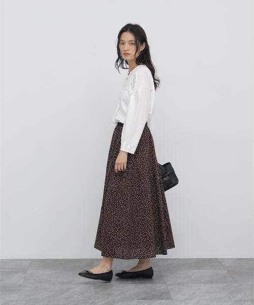 human woman(ヒューマンウーマン)の「◆トリコットカットソー釦ブラウス(Tシャツ/カットソー・レディース・ホワイト/オレンジ系その他/ベージュ系その他3・MEDIUM)」の5枚目の写真