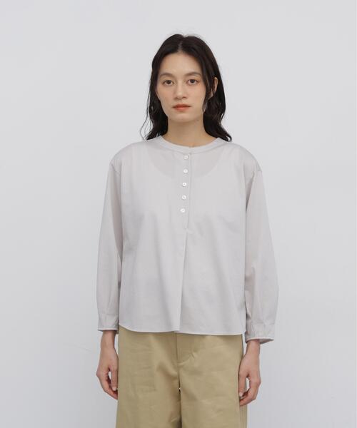 human woman(ヒューマンウーマン)の「◆トリコットカットソー釦ブラウス(Tシャツ/カットソー・レディース・ホワイト/オレンジ系その他/ベージュ系その他3・MEDIUM)」の10枚目の写真