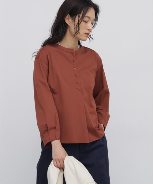 human woman(ヒューマンウーマン)の「◆トリコットカットソー釦ブラウス(Tシャツ/カットソー・レディース・ホワイト/オレンジ系その他/ベージュ系その他3・MEDIUM)」の20枚目の写真