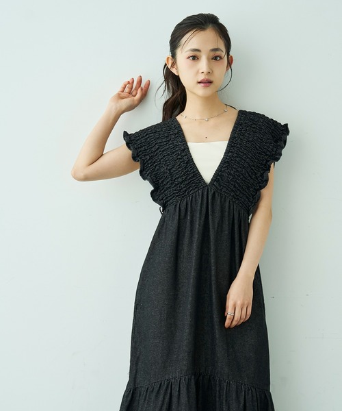 mil(ミル)の「デニムシャーリングワンピース【588201】(ワンピース・レディース・ブラック/インディゴブルー・S/XS)」の18枚目の写真