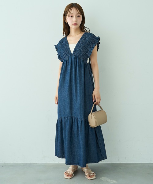 mil(ミル)の「デニムシャーリングワンピース【588201】(ワンピース・レディース・ブラック/インディゴブルー・S/XS)」の20枚目の写真