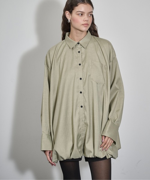 THE YOn(ザヨン)の「バルーンヘムミニシャツワンピース(シャツワンピース・レディース・チャコールグレー/ナチュラル/セージグリーン・FREE)」の19枚目の写真