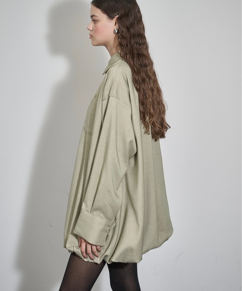 THE YOn(ザヨン)の「バルーンヘムミニシャツワンピース(シャツワンピース・レディース・チャコールグレー/ナチュラル/セージグリーン・FREE)」の22枚目の写真