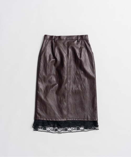 PRANK PROJECT(プランクプロジェクト)の「【2026Autumn Pre-Order】レイヤードヘムシンセティックレザースカート / Layered Hem Synthetic Leather Skirt(スカート・レディース・ブラック/ボルドー・38/36)」の20枚目の写真